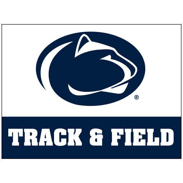 removable sticker with Penn State Athletic Logo above Track & Field